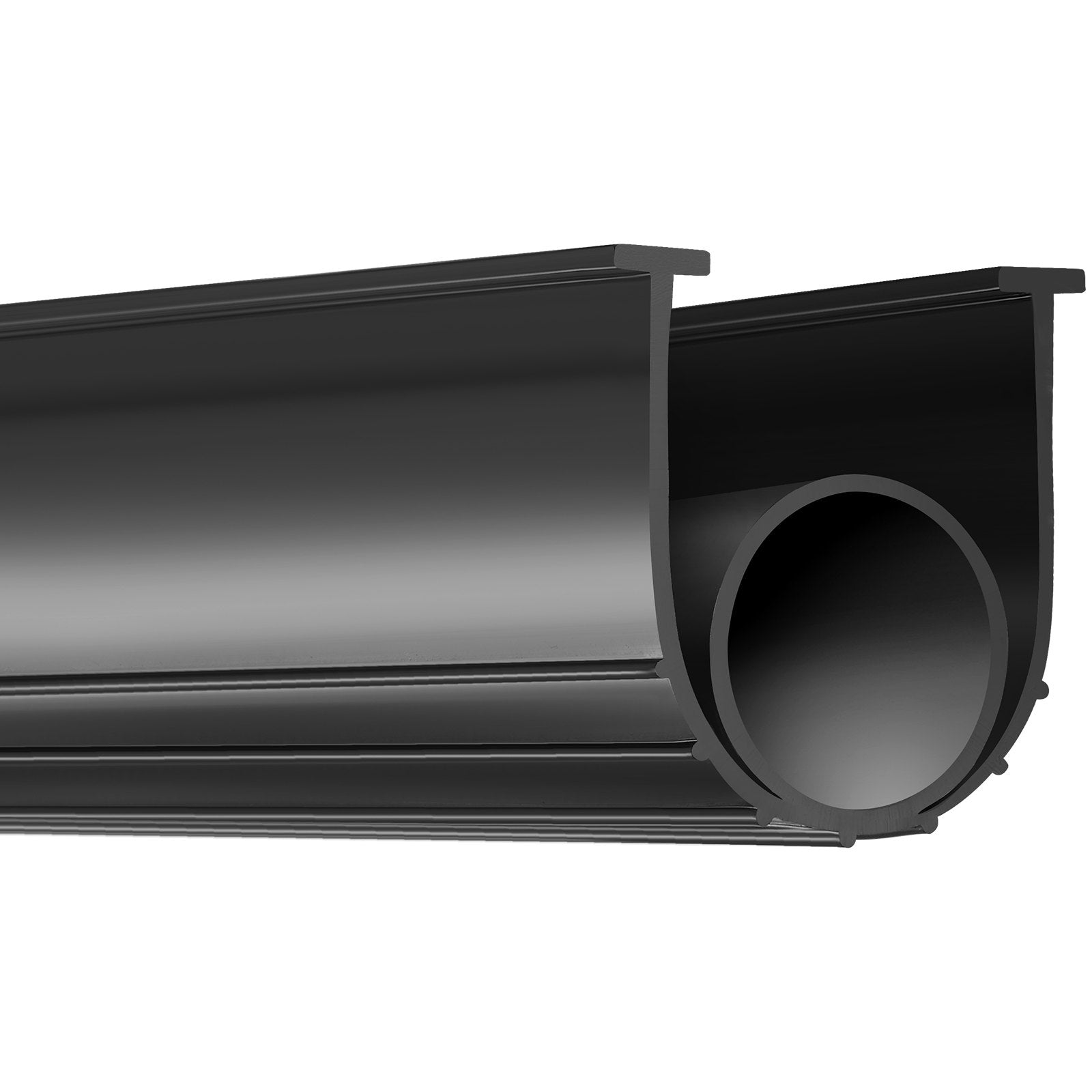 VEVOR Garage Door Seals Bottom Rubber, U Shape +O Ring Combination Garage Door Bottom Weather Seal, 20ft Weatherproofing Garage Door Seal, 5/16 inch T-ends and 3 3/4 inch Width, for Doors, Black