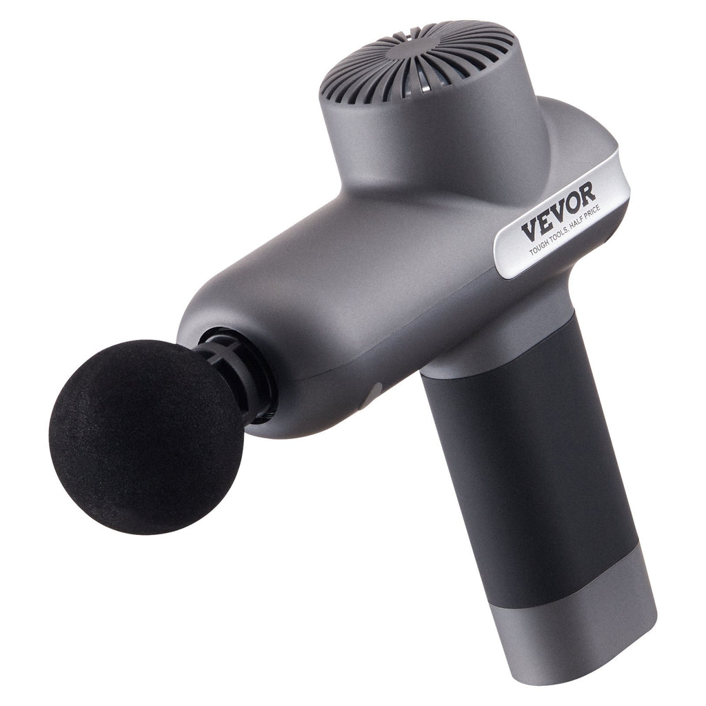 VEVOR Massage Gun Deep Tissue, Percussion Muscle Massager for Athletes - with 5 Speed Levels & 6 Massage Heads, 7.4V 2500mAh Batteries, Handheld Electric Massage Gun for Pain Relief, Muscle Relaxation