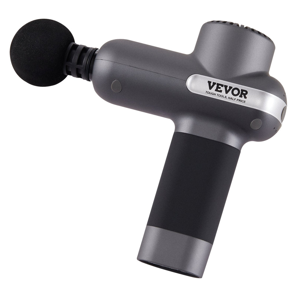 VEVOR Massage Gun Deep Tissue, Percussion Muscle Massager for Athletes - with 5 Speed Levels & 6 Massage Heads, 7.4V 2500mAh Batteries, Handheld Electric Massage Gun for Pain Relief, Muscle Relaxation