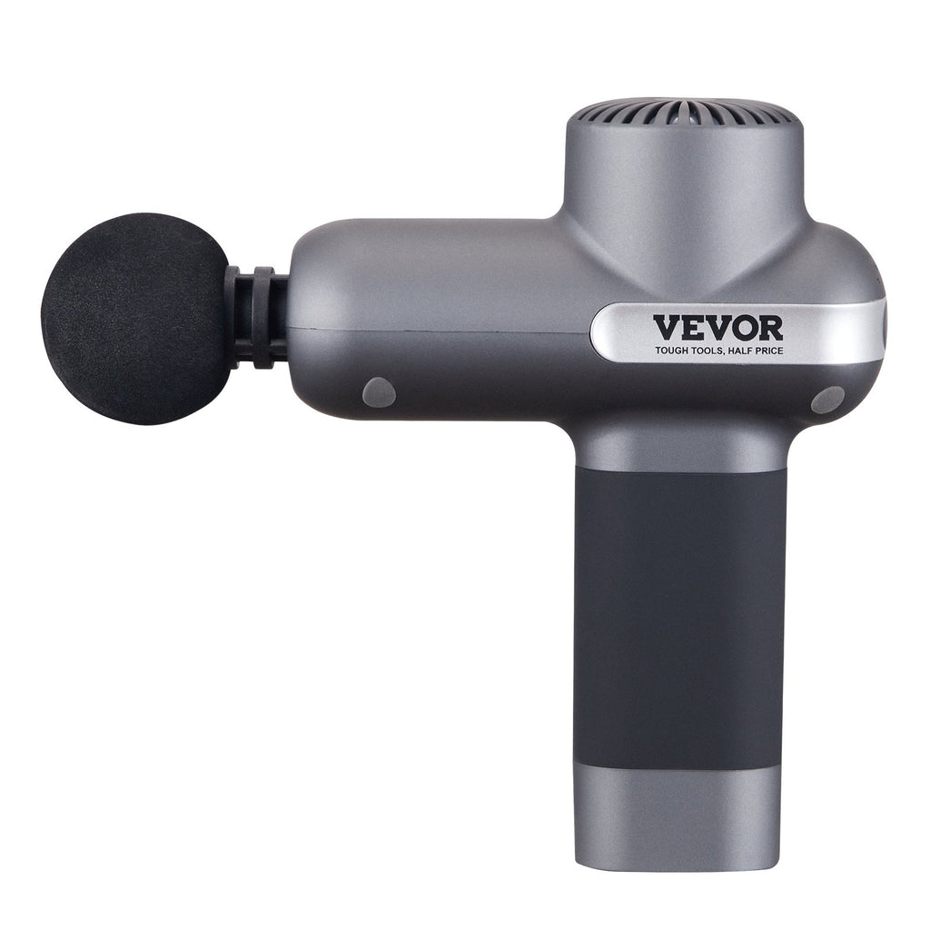 VEVOR Massage Gun Deep Tissue, Percussion Muscle Massager for Athletes - with 5 Speed Levels & 6 Massage Heads, 7.4V 2500mAh Batteries, Handheld Electric Massage Gun for Pain Relief, Muscle Relaxation