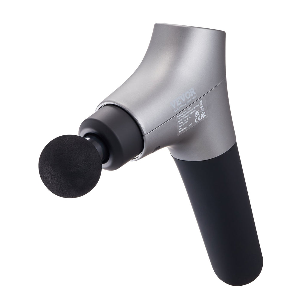 VEVOR Massage Gun Deep Tissue, Percussion Muscle Massager for Athletes - with 6 Speed Levels & 4 Massage Heads, 12V 2500mAh Batteries, Handheld Electric Massage Gun for Pain Relief, Muscle Relaxation