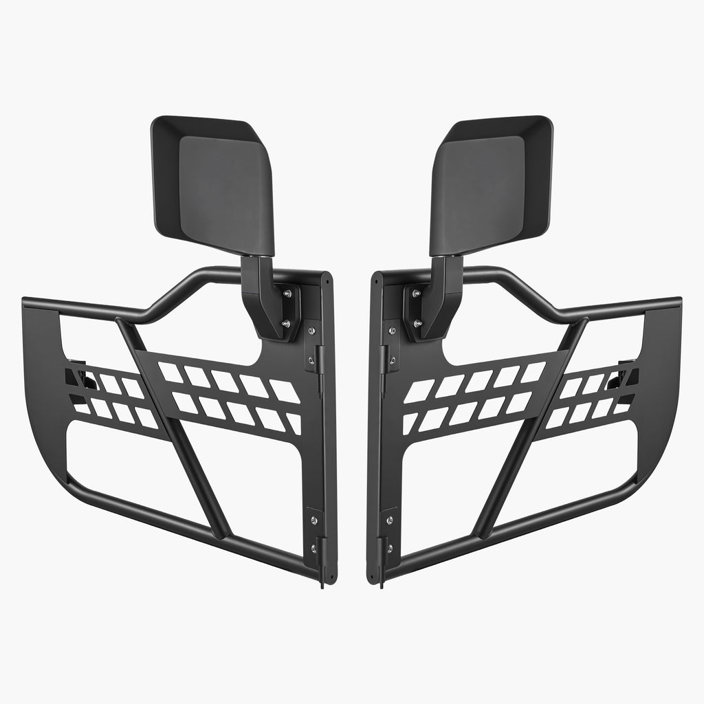 VEVOR Jeep Tube Doors, 2-Door, Hunting Style Jeep Tubular Door with Heavy-Duty Hinges & OE Latch, Jeep Doors with Rear View Mirrors, Fit for 2018-2024 Jeep Wrangler JL & 2020-2024 Jeep Gladiator JT