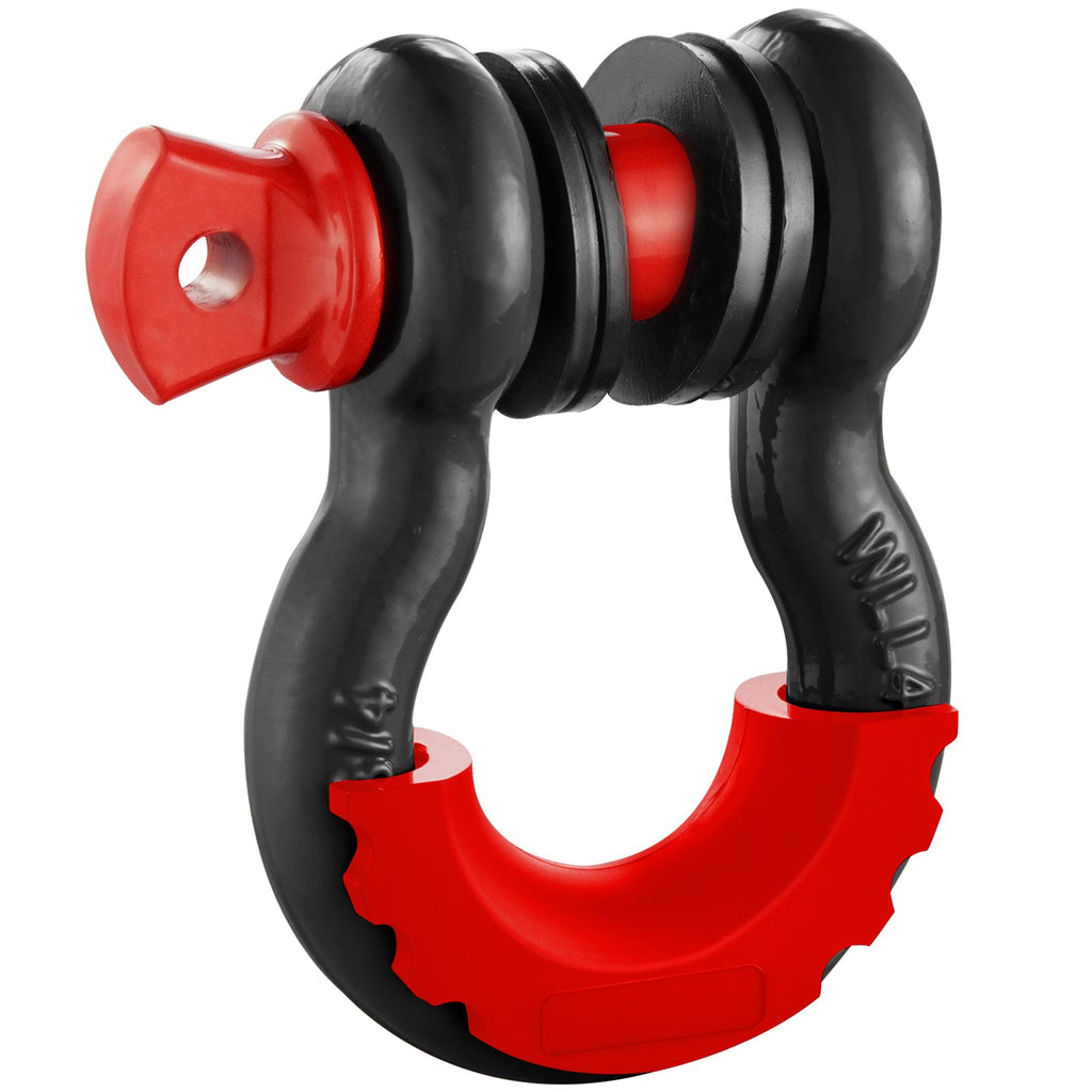 VEVOR D-Ring Shackle, 2 Pack 19.05 mm Alloy Steel Shackles 28.5 Ton Break Strength with 22 mm Screw Pin, Isolators & Washers Kit, Heavy Duty Off Road Vehicle Recovery Shackle for Jeep Truck, Black