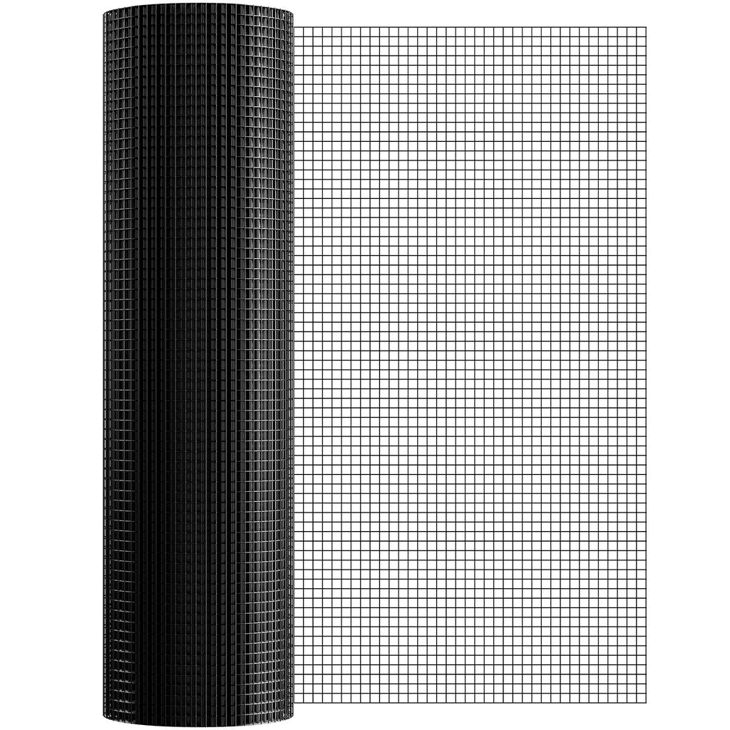 VEVOR Hardware Cloth, 36'' x 50' Galvanized Wire Mesh Roll, 19 Gauge Chicken Wire Fence Roll, Vinyl Coating Metal Wire Mesh for Chicken Coop Barrier, Rabbit Snake Fences, Poultry Enclosures
