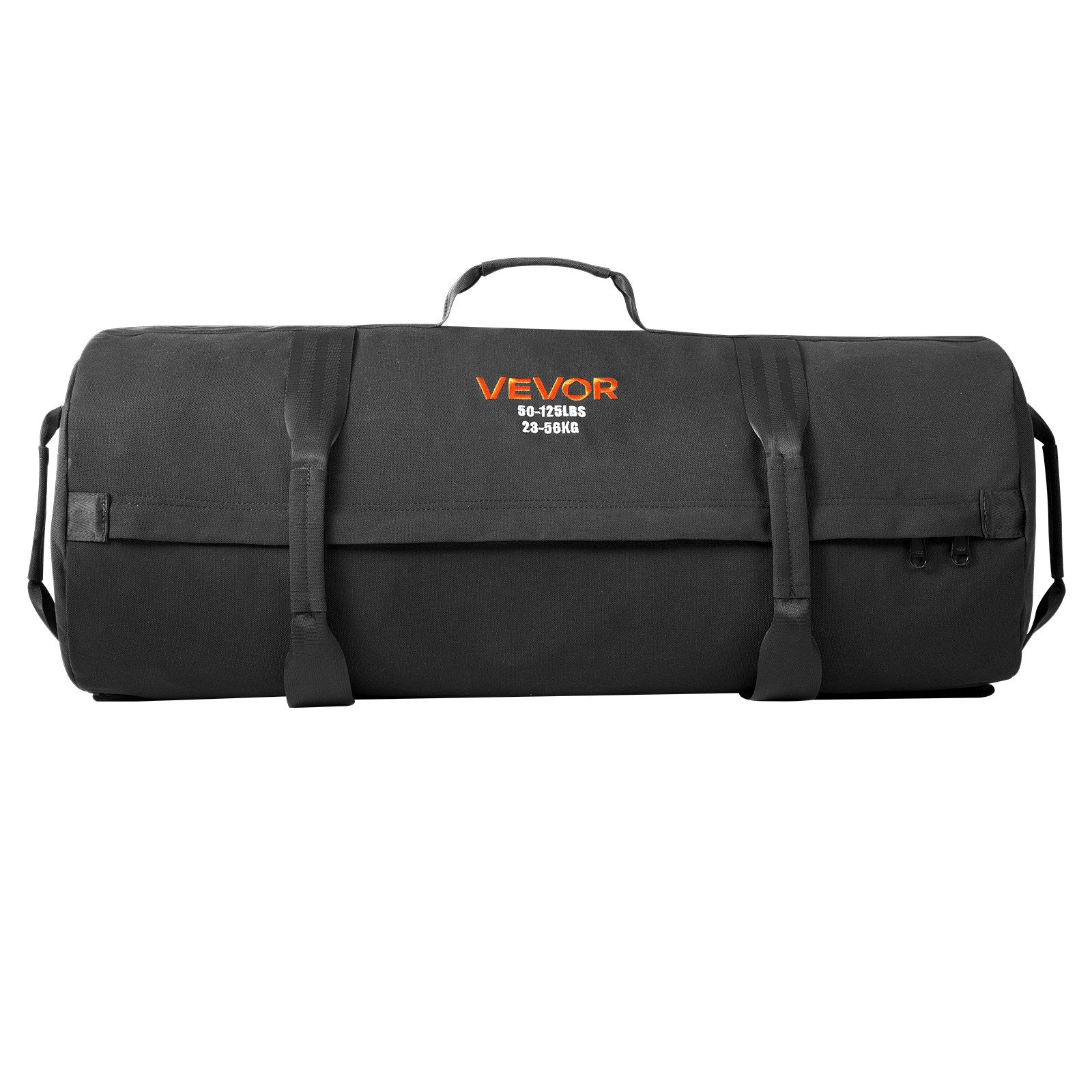 VEVOR Workout Sandbag, Heavy Duty Workout Power Bags with Handles, 23-56 kg Adjustable Slam Bag for Fitness Strength Weight Training Cross-Training, Home Gym Exercise, Black (Unfilled)