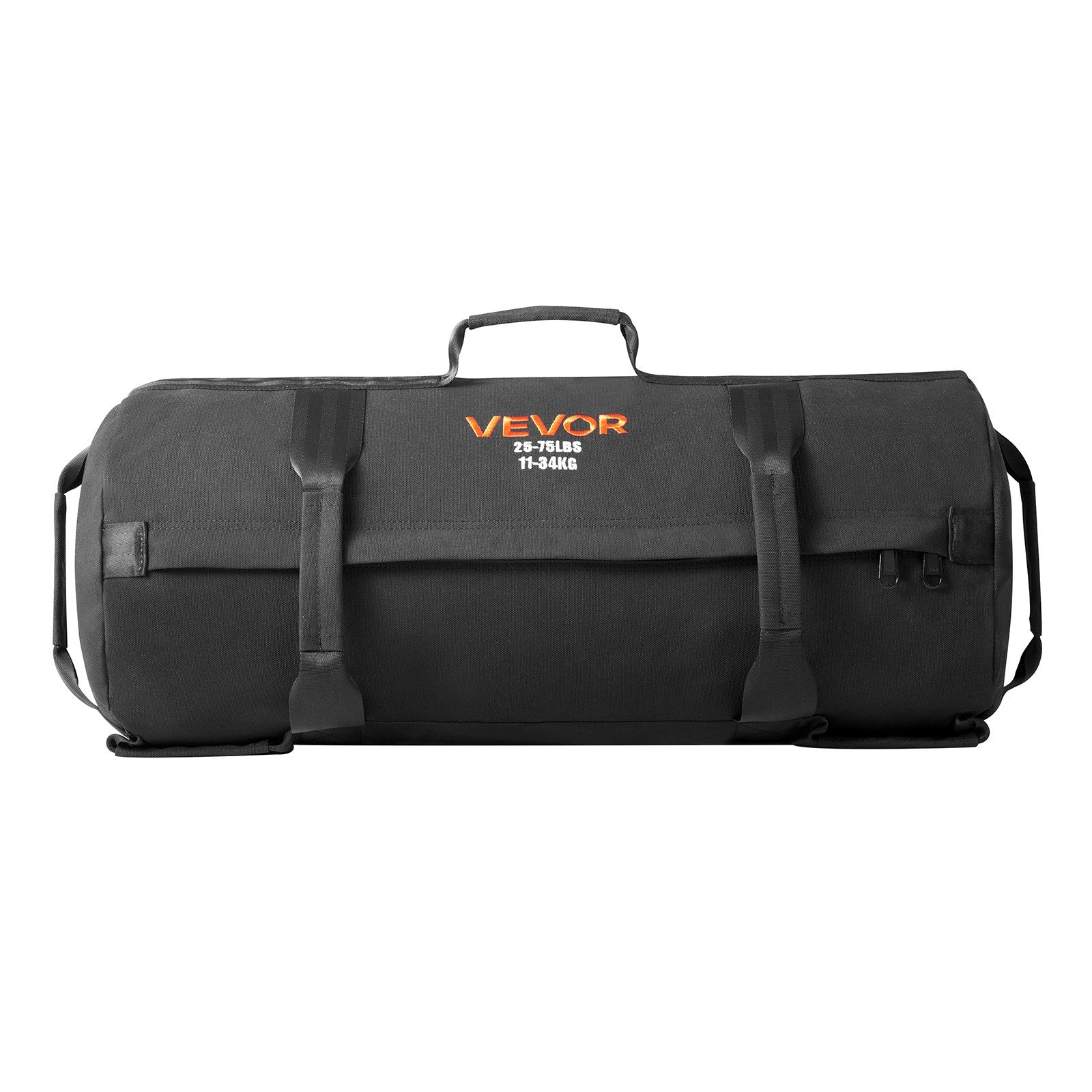 VEVOR Workout Sandbag, Heavy Duty Workout Power Bags with Handles, 11-34 kg Adjustable Slam Bag for Fitness Strength Weight Training Cross-Training, Home Gym Exercise, Black (Unfilled)