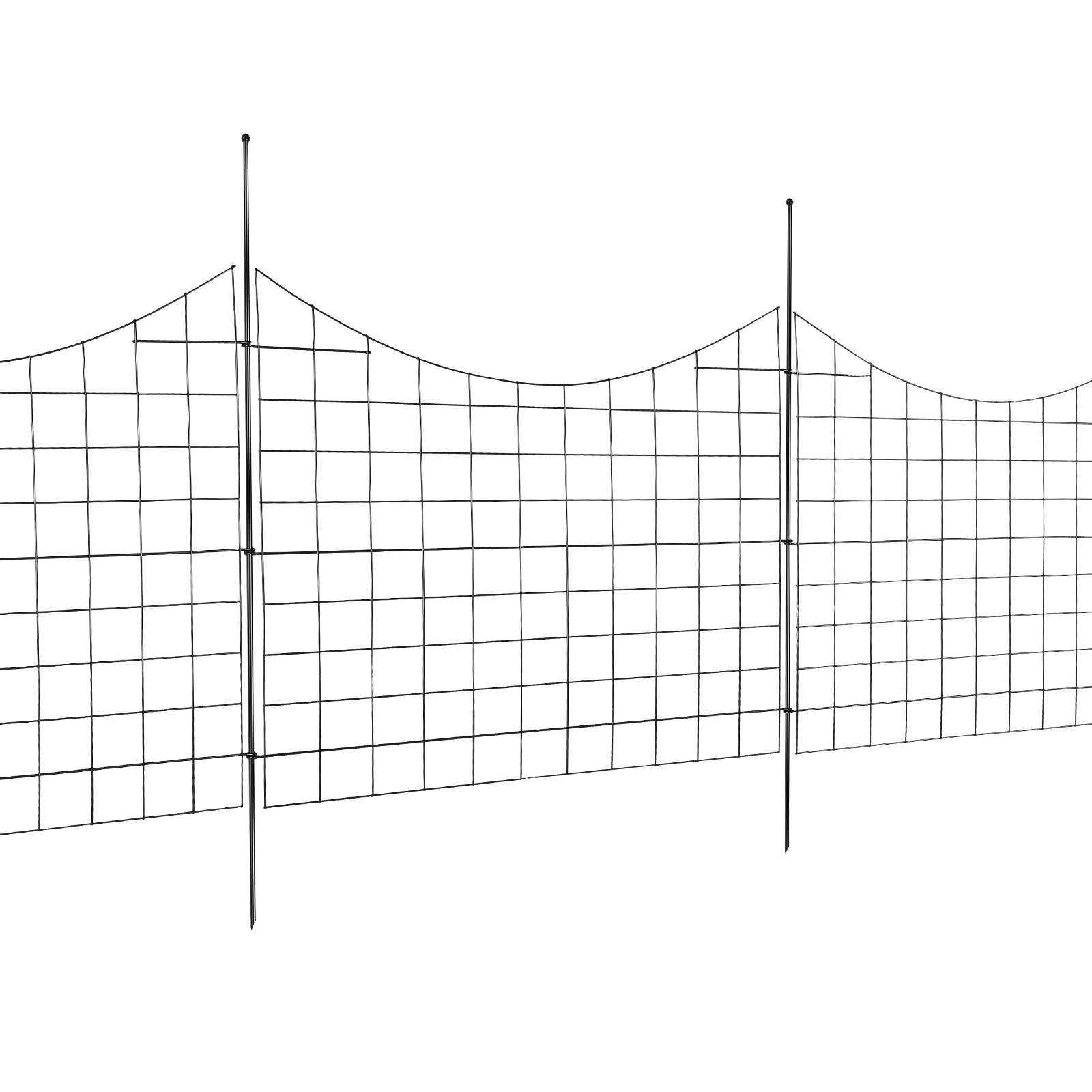 VEVOR Garden Fence, 75×93 cm Animal Barrier Fence, Underground Decorative Garden Fencing with 6.38 cm Spike Spacing, Metal Dog Fence for the Yard and Outdoor Patio, 5 Pack
