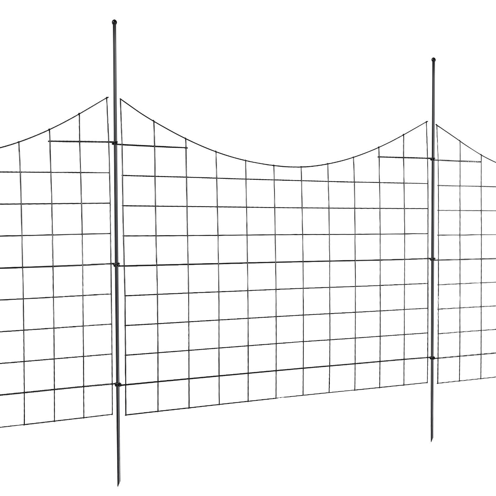 VEVOR Garden Fence, 75×93 cm Animal Barrier Fence, Underground Decorative Garden Fencing with 6.38 cm Spike Spacing, Metal Dog Fence for the Yard and Outdoor Patio, 5 Pack
