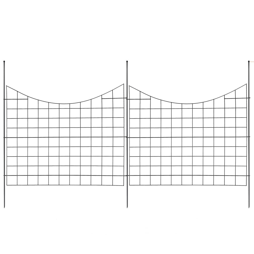 VEVOR Garden Fence, 75×93 cm Animal Barrier Fence, Underground Decorative Garden Fencing with 6.38 cm Spike Spacing, Metal Dog Fence for the Yard and Outdoor Patio, 5 Pack