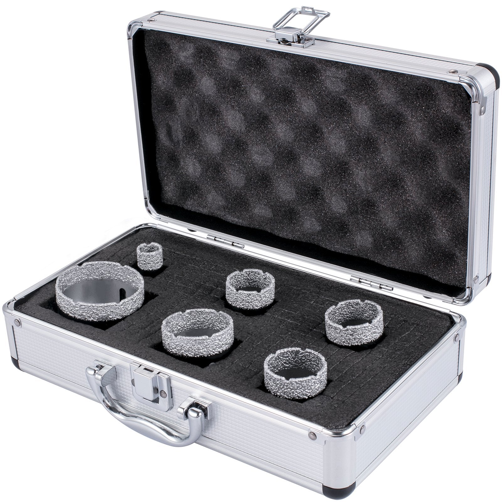 VEVOR Diamond Drill Bits 6PCS Diamond Hole Saw 20/35/40/50/55/68mm Tile Hole Saw Kit Vacuum Brazed Diamond Drill Bit 0.59in/15mm Segment Tile Hole Saw w Storage Case for Tile Ceramic Porcelain Marble