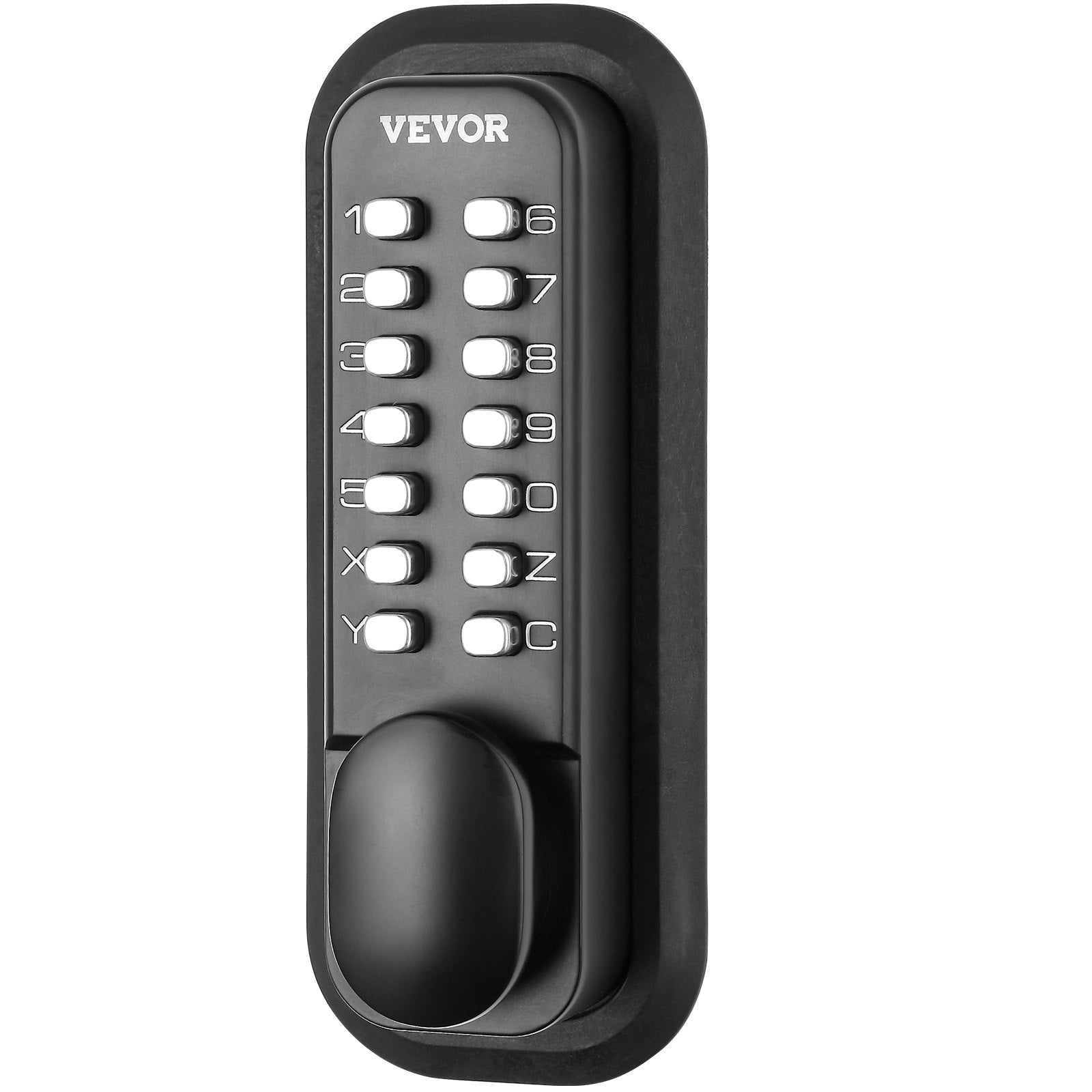 VEVOR Mechanical Keyless Entry Door Lock, 14 Digit Keypad, Water-proof Zinc Alloy, Outdoor Gate Door Locks Set with Surface-mounted Latch, Keypad and Knob, Easy to Install, for Garden, Garage, Yard