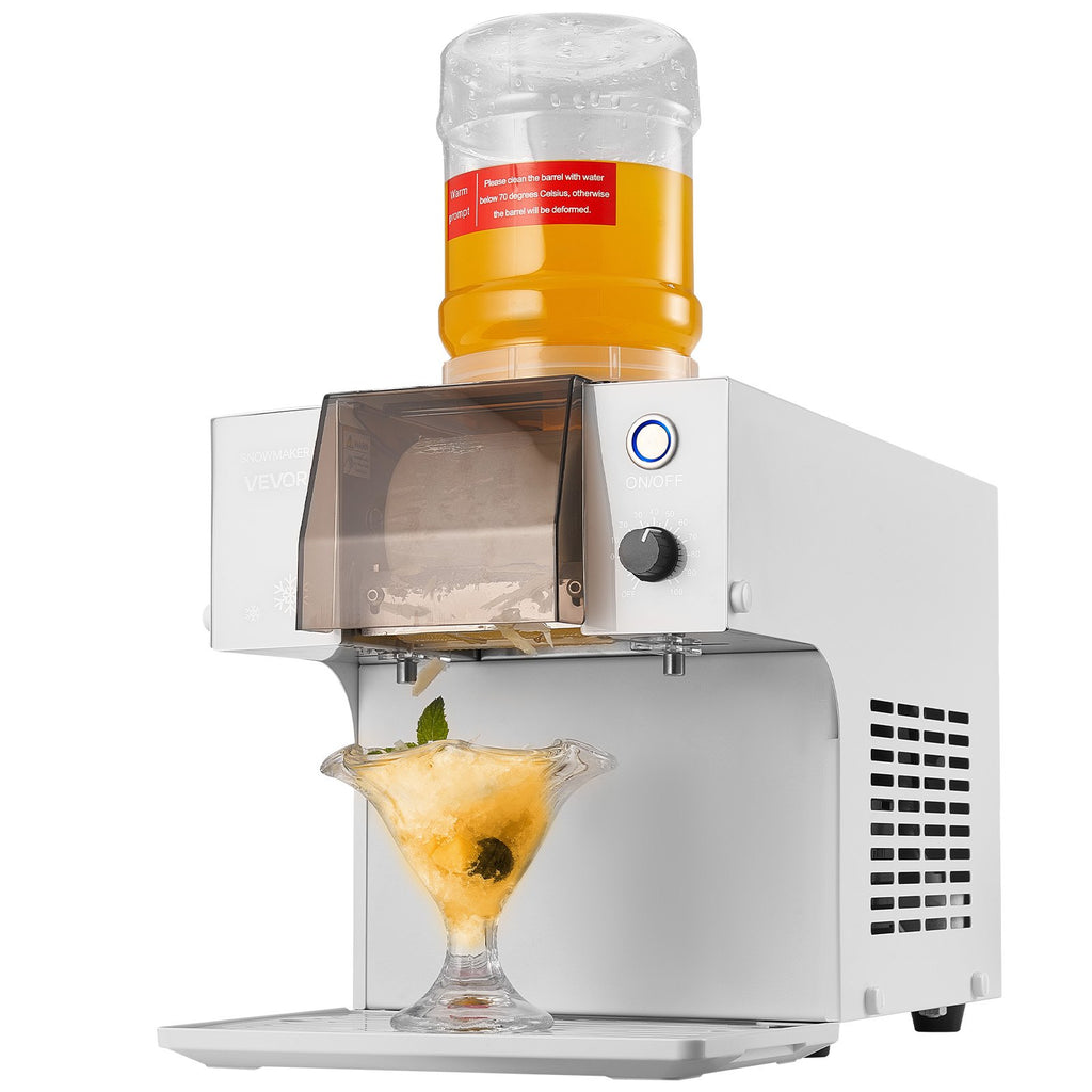 VEVOR Snowflake Ice Machine, 40KG/24H Snowflake Ice Maker, Ice-Shaver Machine with Stainless Steel Blade, Electric Snow Cone Maker with 1.8L Tank, 90S Fast Pre-Cooling, for Home & Small Gatherings