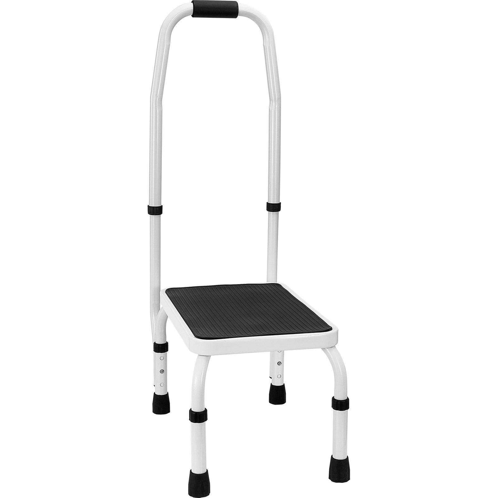 VEVOR Step Stool 1-Step 150KG Capacity, 3 Adjustable Height with Handle Steel Step Ladder, Portable Toddler Step Stools for Adults, Non-Slip Sturdy Step Ladders for Office, RVs, Pets
