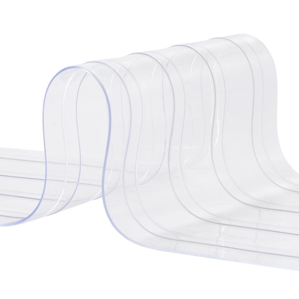 VEVOR Strip Curtain, 3048 cm L x 30.5 cm W x 3 mm Thickness, Clear Ribbed PVC Curtain Strip Door Bulk Roll, Plastic Door Strips for Doorway of Supermarket, Garage, Warehouse, Barn, Pet Animal House