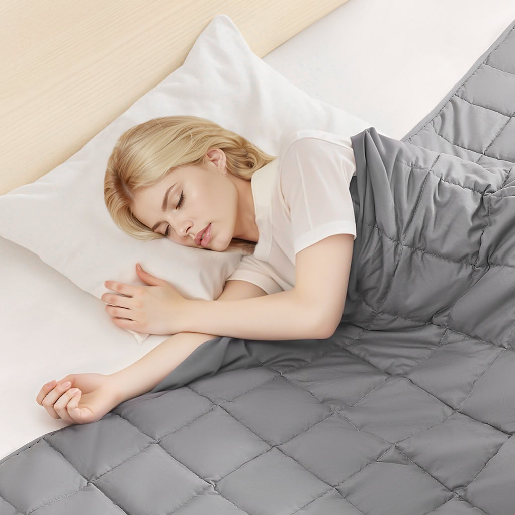 VEVOR Weighted Blanket, 11 kg, 2235 x 2640 mm King Size, Cooling Breathable Heavy Blanket with Glass Beads, All-Season Use, Suitable for 113-140 kg Adults, Anxiety Stress Relief, Improve Sleep, Grey