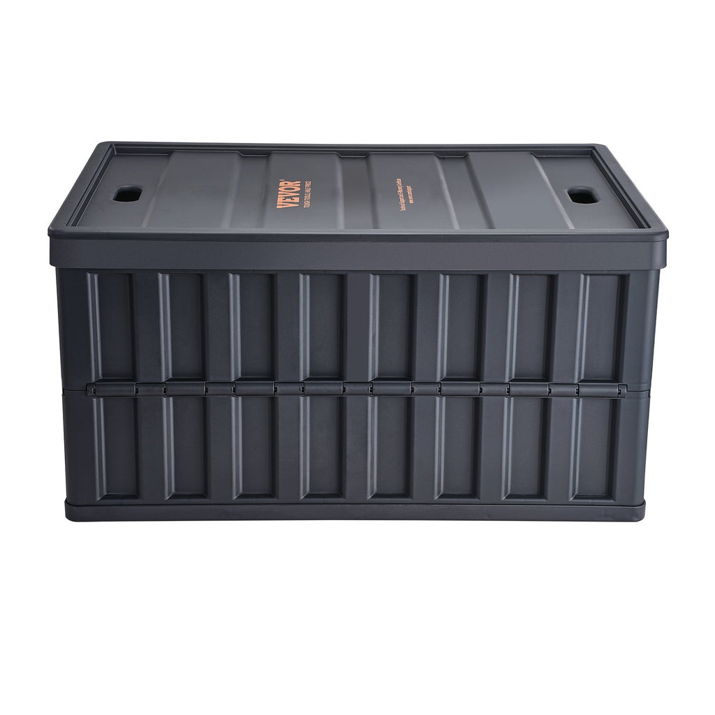 VEVOR Collapsible Storage Bins with Lids, 65L 3 Packs, Folding Plastic Stackable Utility Crates with Handles, Large Heavy Duty Containers for Clothes, Toys, Books, Snack, Shoes, and Grocery Organizing