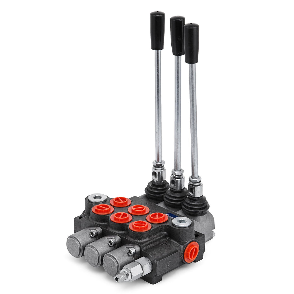 VEVOR 3 Spool Hydraulic Control Valve 11GPM Hydraulic Directional Control Valve Double Acting Hydraulic Valve for Tractors Loaders Tanks