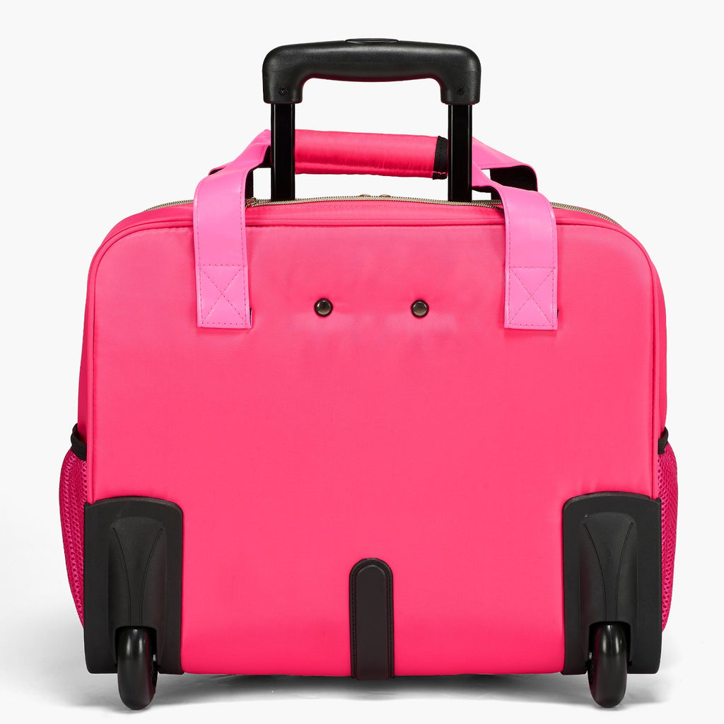 VEVOR Rolling Laptop Bag, Fits Up to 17.3 Inch Laptop, Wheeled Briefcase, Roller Computer Tote Bag with 2 Fixed Wheels & Telescoping Handle, Laptop Case for Work Travel Business Office, Red