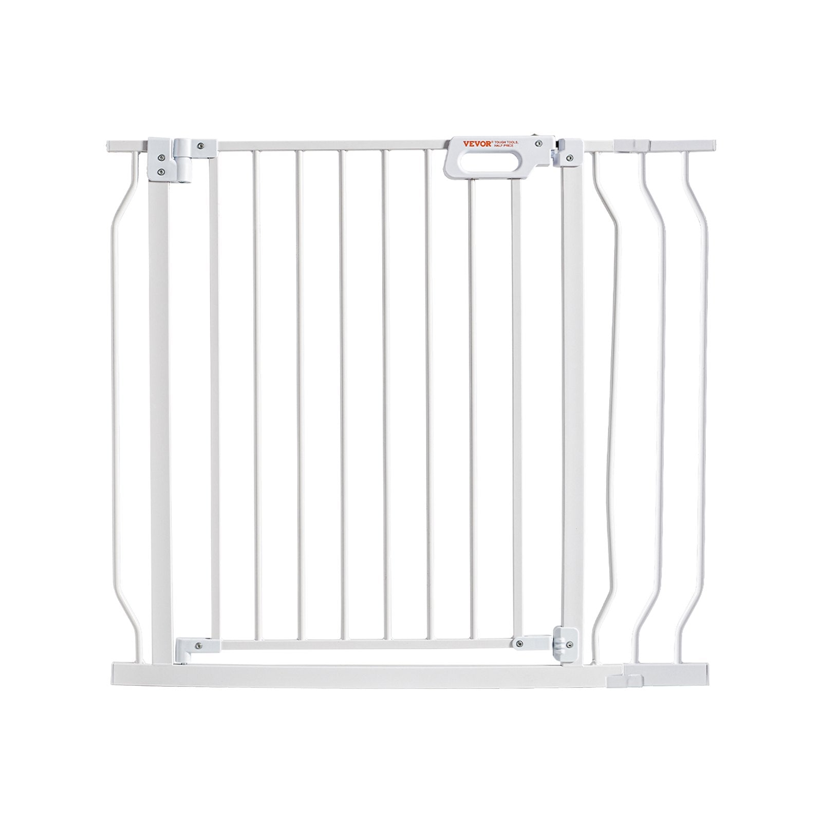 VEVOR Baby Gate, 749-990 mm Extra Wide, 762 mm High, Dog Gate for Stairs Doorways and House, Easy Step Walk Thru Auto Close Child Gate Pet Security Gate with Pressure Mount Kit & Wall Mount Kit, White