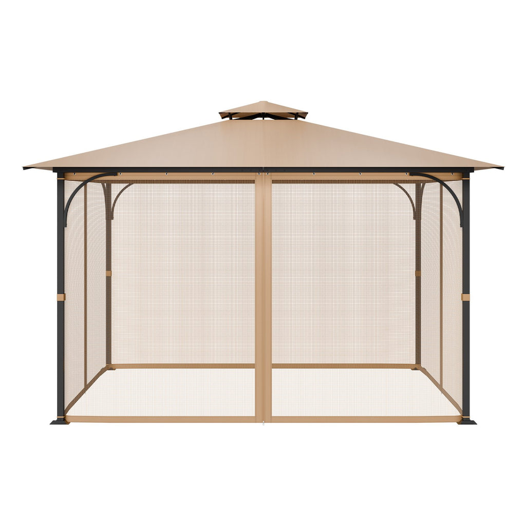 VEVOR Gazebo Netting Replacement, Fit Most 10 x 12 x 7.3 FT Gazebo, Outdoor Garden Gazebo Net, 4-Panel Sidewall Mesh Gazebo Curtain, Patio Midge Netting with Double Zipper, Canopy Screen (Netting Only)