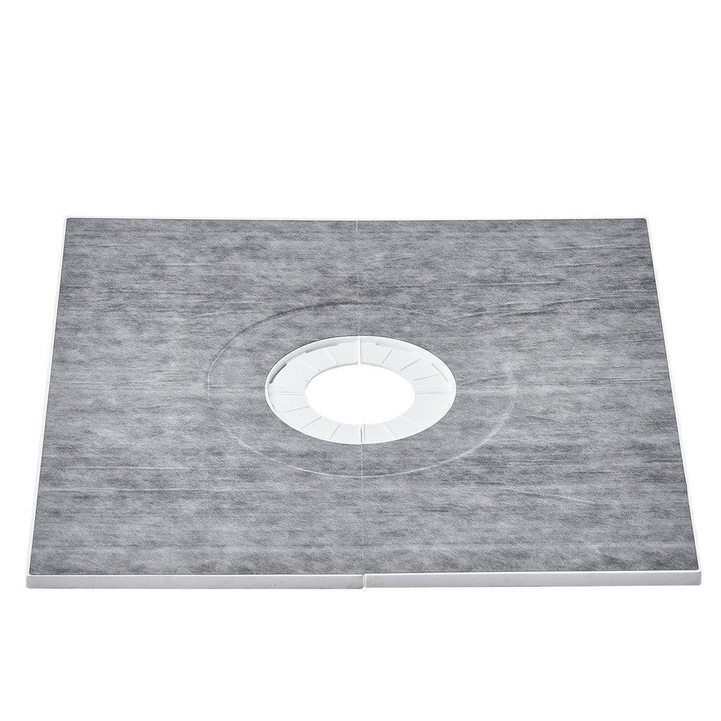 VEVOR Shower Curb Kit, 914x914mm Shower Pan Kit with 160mm Central Drain, Lightweight EPS Shower Installation Kits with 2 Waterproof Cloths, Shower Pan Slope Sticks Fit for Bathroom