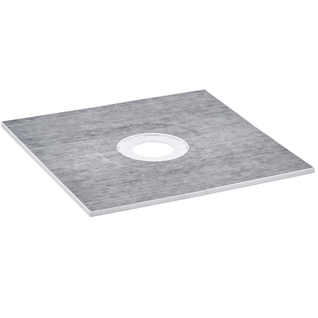 VEVOR Shower Curb Kit, 914x914mm Shower Pan Kit with 160mm Central Drain, Lightweight EPS Shower Installation Kits with 2 Waterproof Cloths, Shower Pan Slope Sticks Fit for Bathroom