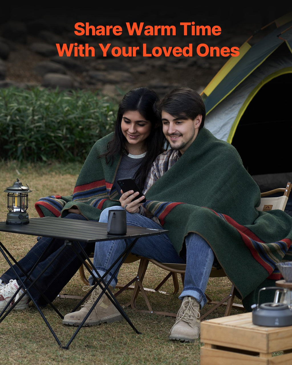 VEVOR Wool Camping Blanket 1.62 m x 2.23 m for Camping Hiking Travel Texture
