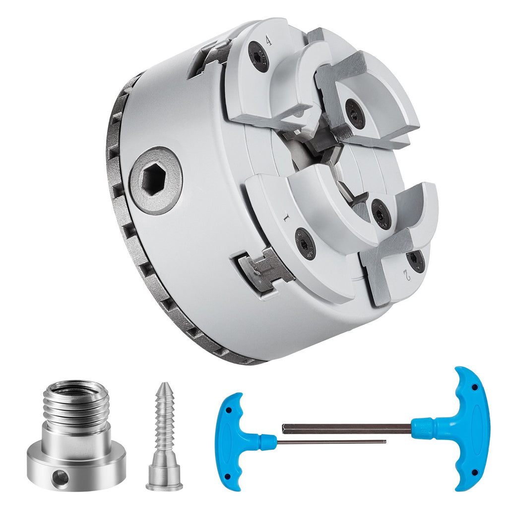 VEVOR KP96 Lathe Chuck, 4-Jaw 96 mm Diameter, Metal Lathe Chuck Turning Machine Accessories, Self-centering Tool, for Lathe, Precision Machining, Grinding Machines, Milling Machines