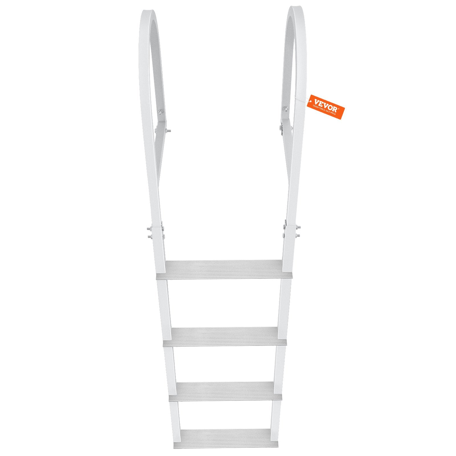 VEVOR Dock Ladder, Removable 4 Steps, 500 lbs Load Capacity, Aluminum Alloy Pontoon Boat Ladder with 3.1'' Wide Step & Nonslip Rubber Mat, Easy to Install for Ship/Lake/Pool/Marine Boarding