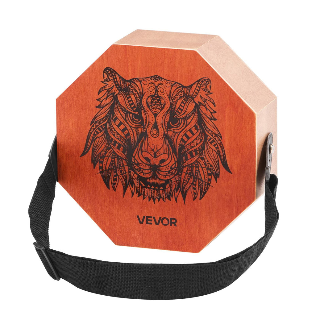 VEVOR Unique Cajon Box Drum, with Internal  Guitar Strings, Portable Wooden Percussion Box, Birch Wood Drum Musical Instrument with Adjustable Strap, for Beginners & Professionals, 295 x 295 x 100 mm
