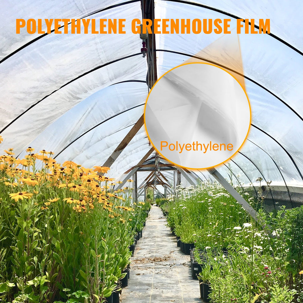 VEVOR Greenhouse Film, Greenhouse Polyethylene Film 12x25 ft Greenhouse Plastic
