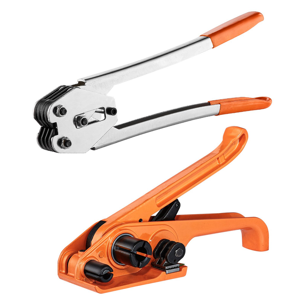 VEVOR Banding Strapping Kit with Strapping Tensioner Tool, Banding Sealer Tool, 100 m Length PP Band, 100 Metal Seals, Pallet Packaging Strapping Banding Kit, Banding Packaging Strapping for Packing