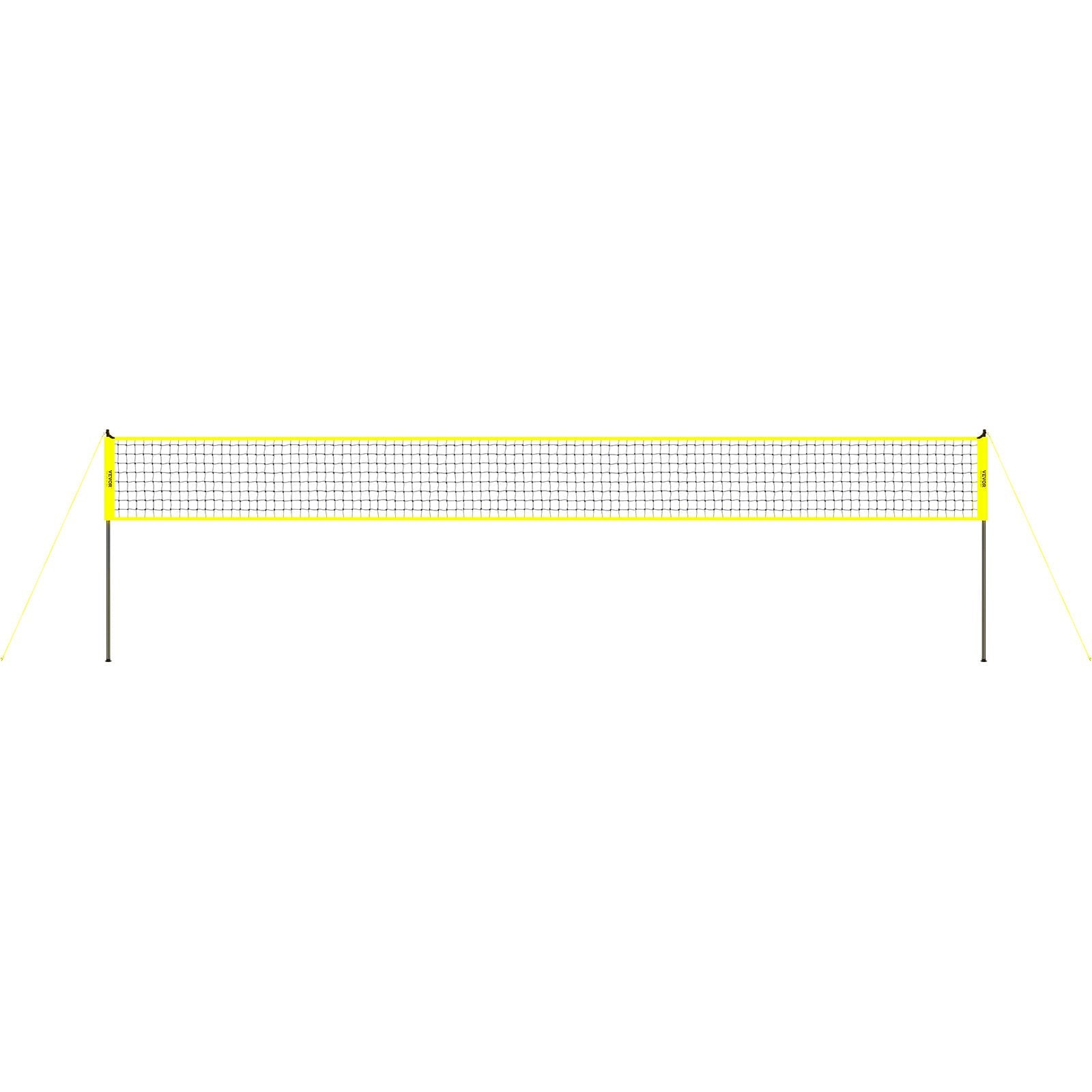 VEVOR Outdoor Portable Volleyball Net System, Adjustable Height Steel Poles, Professional Volleyball Set with PVC Volleyball, Pump, Carrying Bag, Heavy Duty Volleyball Net for Backyard, Beach, Lawn