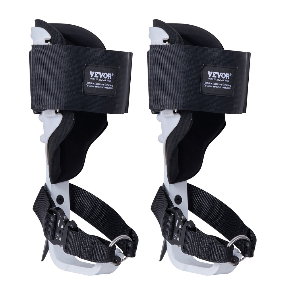 VEVOR Tree Climbing Spikes, 1 Pair Aluminum Climbing Spurs, 350lbs Load Capacity Tree Climbing Gear with Straps and Spike Protectors, Arborist Equipment for Climbers, Hunting, Fruit Picking, White