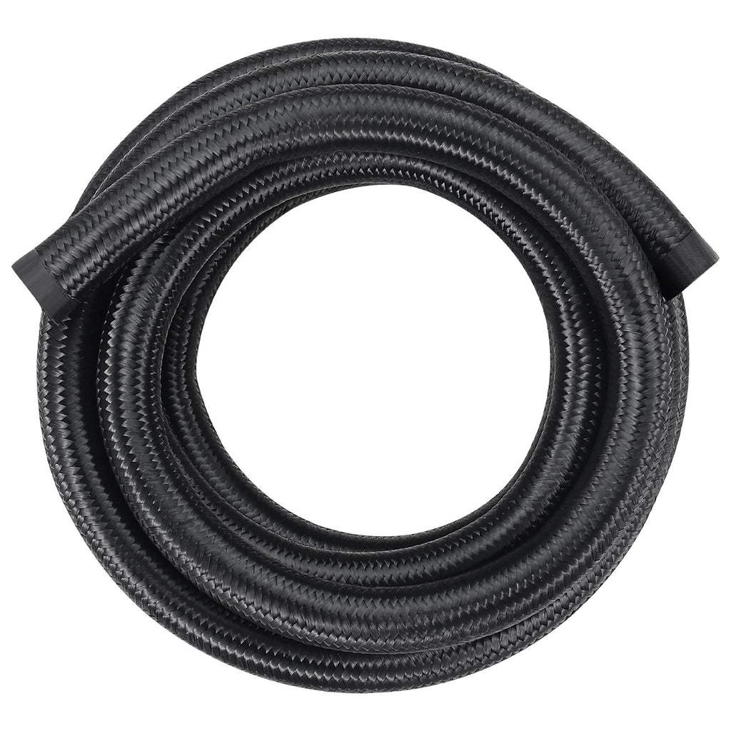 VEVOR 10AN Fuel Line Kit, 3.05 m Fuel Hose Kit, 1.4 cm Nylon Stainless Steel Braided Fuel Line Oil/Gas/Diesel Hose End Fitting Kit, with 7 PCS Swivel Fitting Adapter Kit, Black