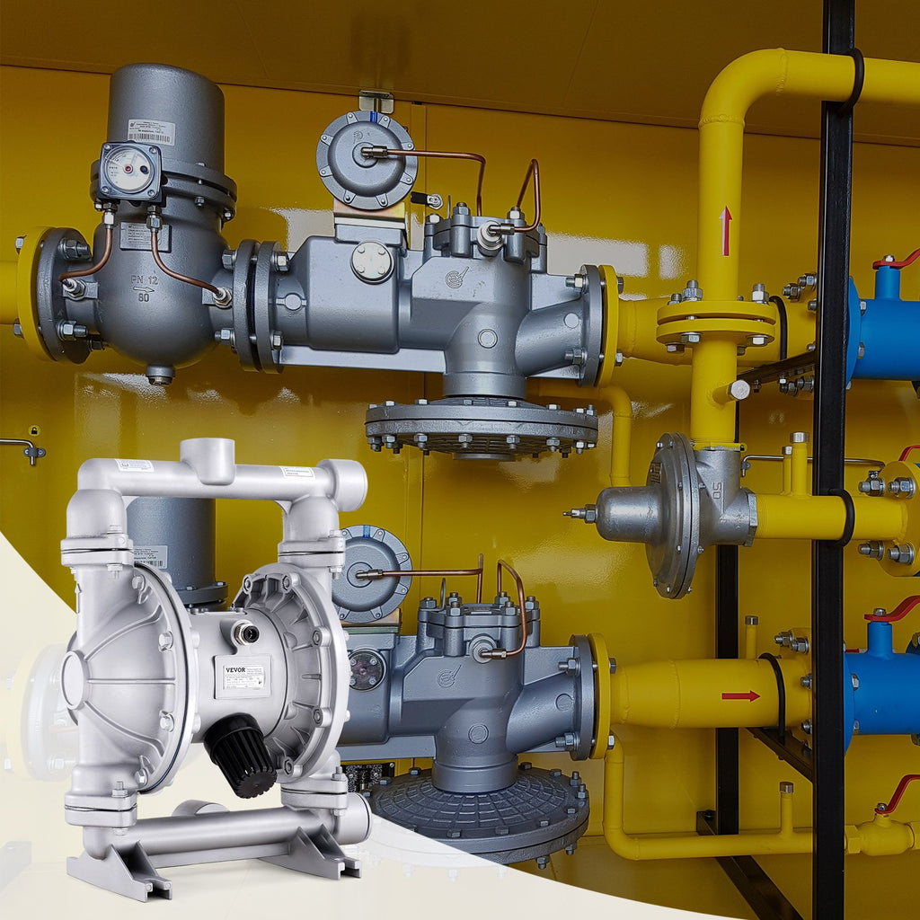 VEVOR Air Operated Double Diaphragm Pump, 44GPM, Max 115PSI Air Waste Oil Pneumatic Transfer Pump with 2 Extra Diaphragms, 3.8cm Inlet & Outlet Aluminum Alloy Diaphragm Pump for Diesel Grease Oil