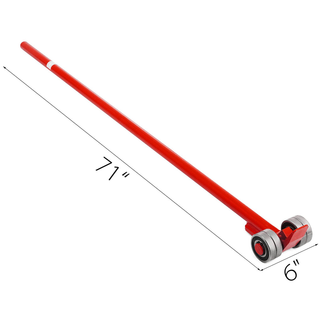 VEVOR Prylever Bar 3T Capacity Steel Pry Lever Bar Heavy Duty with Wheels Prylever with 1.8 m Length Handle