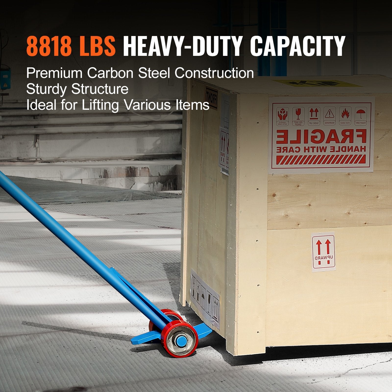 VEVOR Pallet Buster, 152.4 cm Handle, 4 ton Weight Capacity, Q235 Carbon Steel, Heavy Duty Deck Wrecker Demolition Wood Pallet Tool Breaker Pry Bar Puller for Efficient and Effortless Board Removal