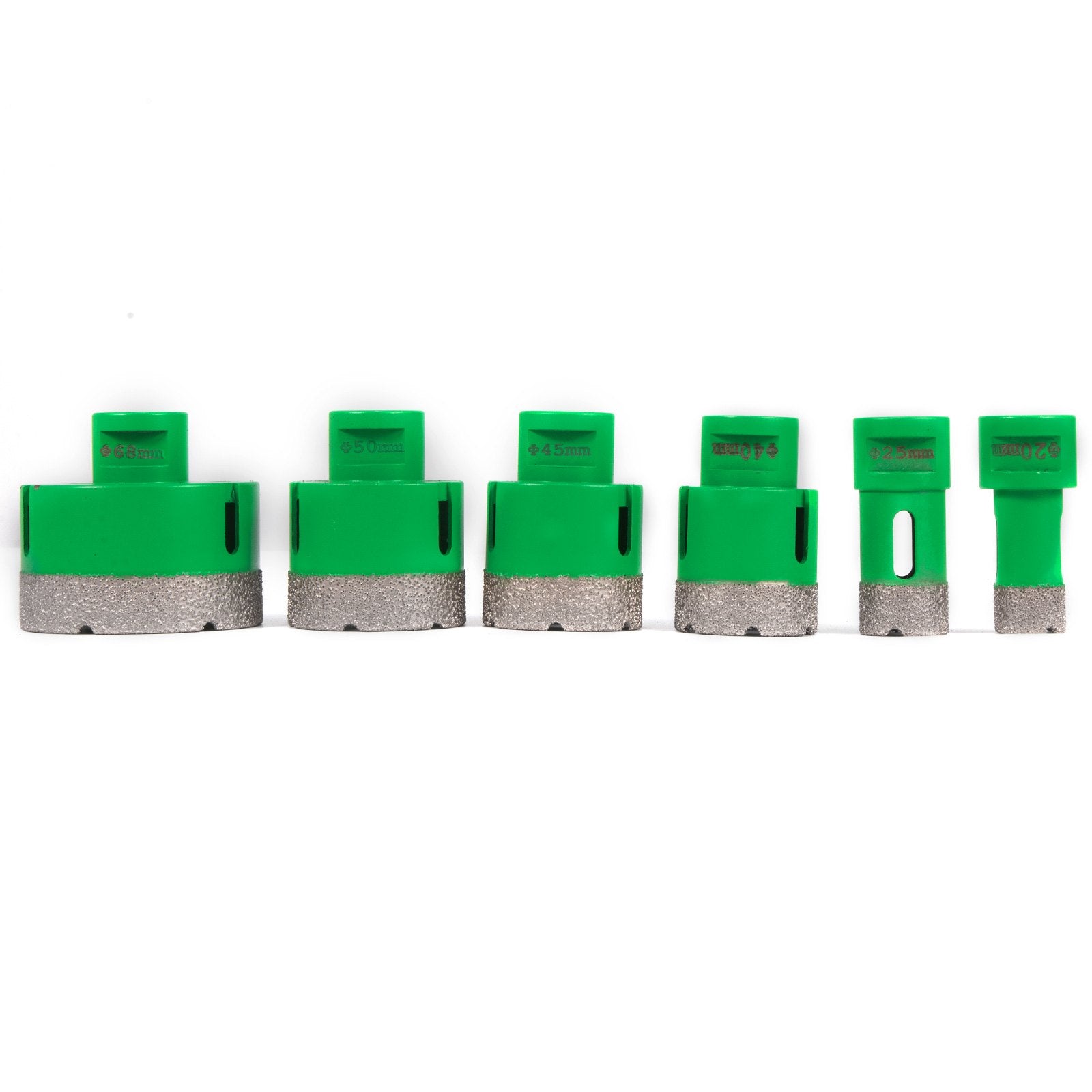 VEVOR 6PCS Diamond Hole Saw Set, Diamond Drill Core Bits with Saw Blade, Heavy Duty Hole Saw Arbor 20/25/40/45/50/68 mm M14 Thread Carborundum Granite for Glass, Ceramics, Porcelain, Ceramic Tile