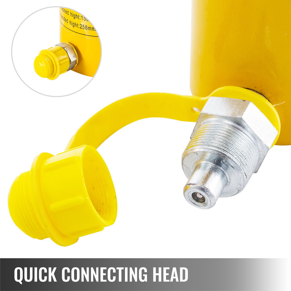 VEVOR 20T 2Inch Hydraulic Cylinder Jack Hollow Single Acting Hydraulic Ram Cylinder 50mm Hydraulic Lifting Cylinders (20T 2Inch Hollow)