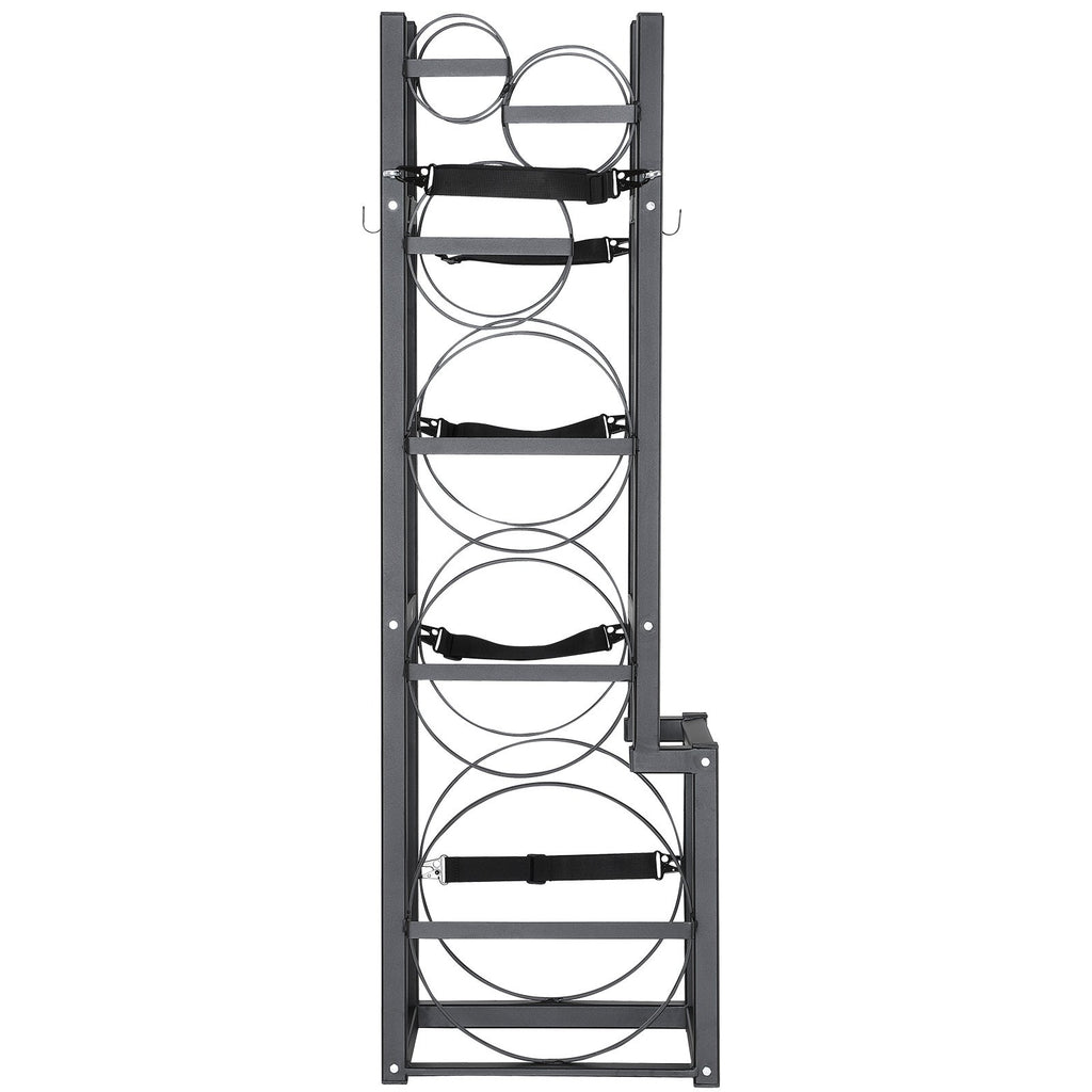 VEVOR Refrigerant Tank Rack, with 1 x 50lb, 2 x 30lb and Other 3 Small Bottle Tanks, Cylinder Tank Rack 15.55x12.99x49.8 in, Refrigerant Cylinder Rack and Holders for Freon, Gases, Oxygen, Nitrogen