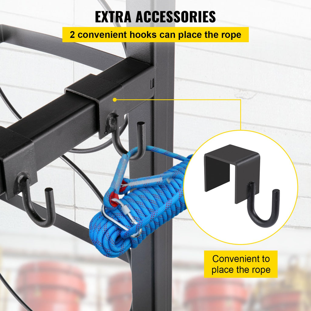 VEVOR Refrigerant Tank Rack Cylinder Tank Rack w/ 1*50lb 2*30lb &3 Small Bottles