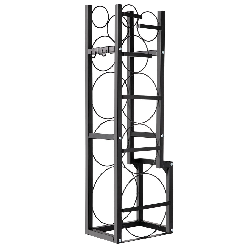 VEVOR Refrigerant Tank Rack Cylinder Tank Rack w/ 1*50lb 2*30lb &3 Small Bottles