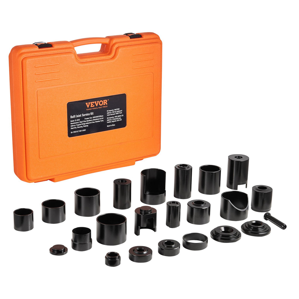 VEVOR Ball Joint Press Kit, 25 pcsTool Kit, C-press Ball joint Remove and Install Tools, for Most 2WD and 4WD Cars, Heavy Duty Ball Joint Repair Kit for Automotive Repairing