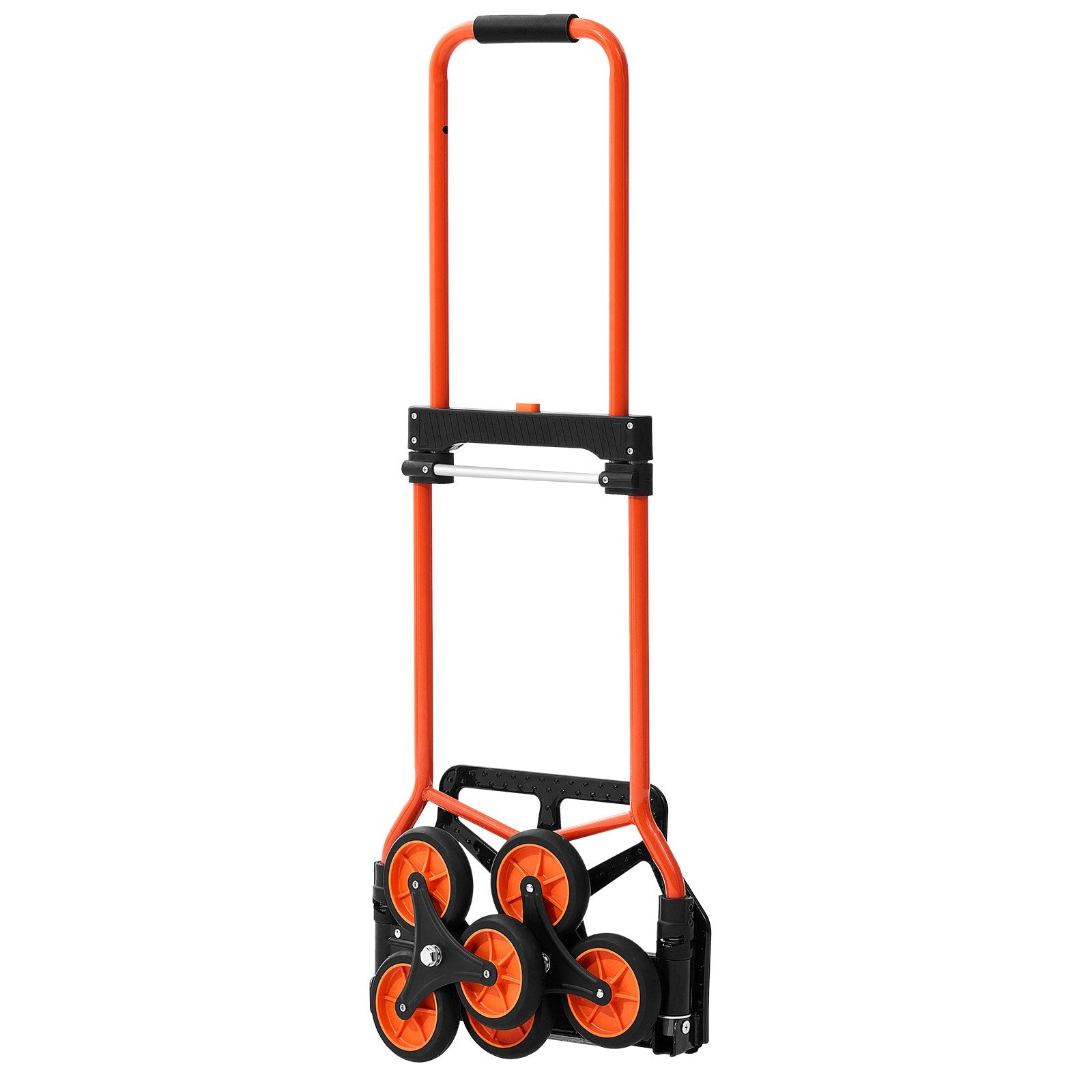 VEVOR Stair Climbing Cart, 54 kg Stair-Climbing Capacity, Portable Folding Trolley Cart with Telescoping Handle, 6 Wheels and 2 Bungee Cords, Stair Climber Dolly for Home, Groceries, Warehouse
