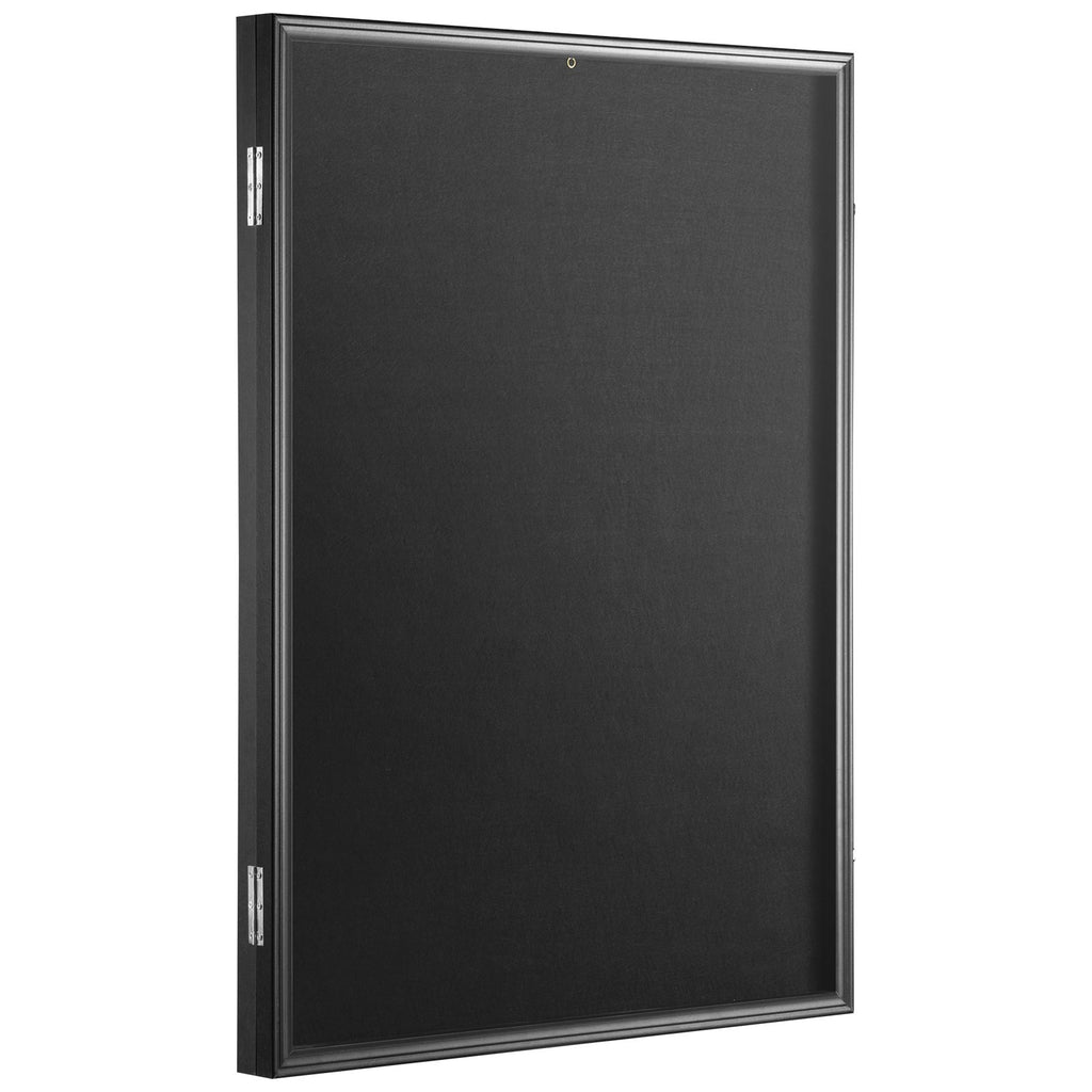 VEVOR Jersey Display Frame Case, 610 x 812 x 40 mm, Large Lockable Sport Jersey Shadow Box with 98% UV Protection PC Glass and Hangers, for Baseball Basketball Football Hockey Shirt and Uniform, Black
