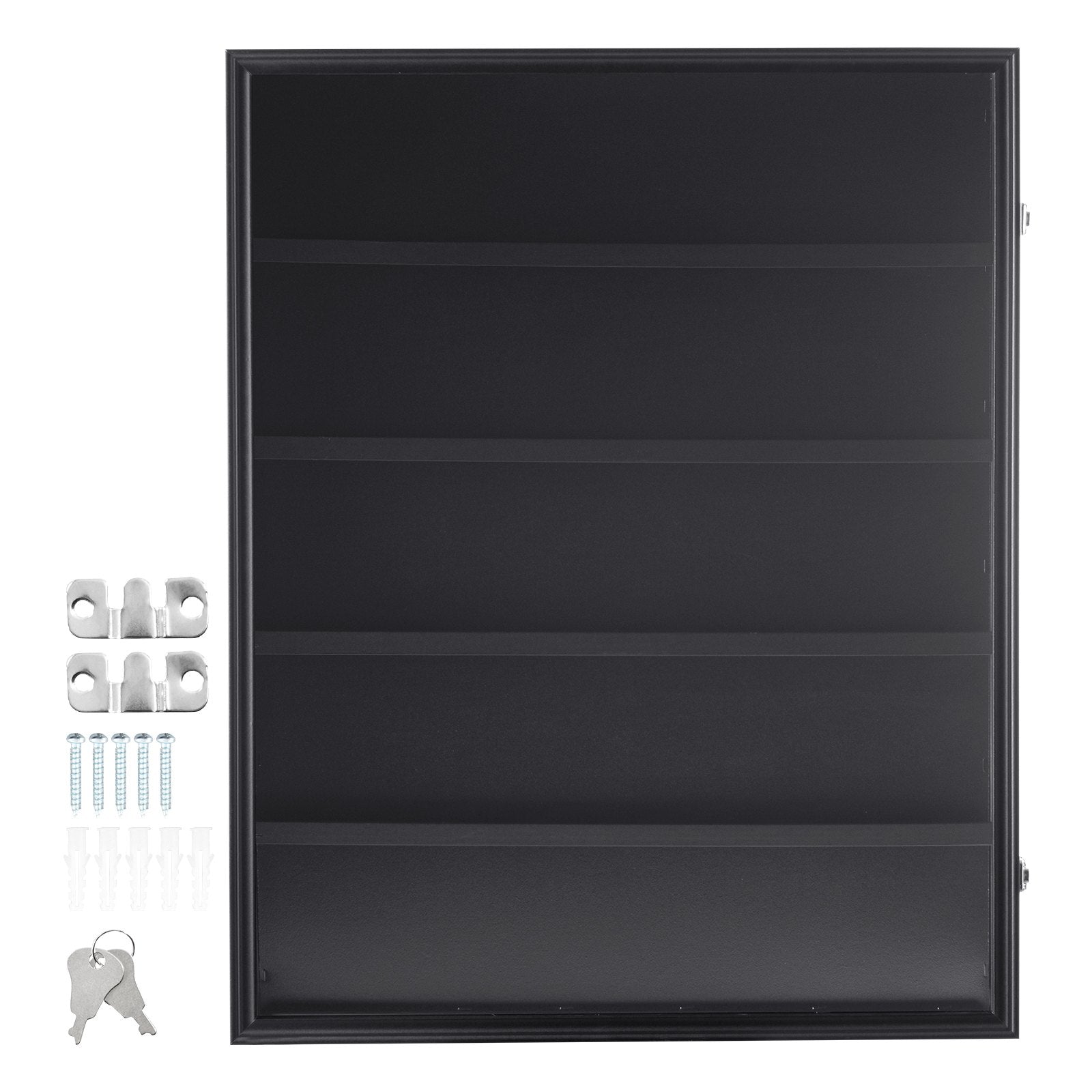 VEVOR 35 Graded Sports Card Display Case, 617 x 775 x 55 mm, Baseball Card Display Frame with 98% UV Protection Clear View PC Glass, Lockable Wall Cabinet for Football Basketball Hockey Trading Card