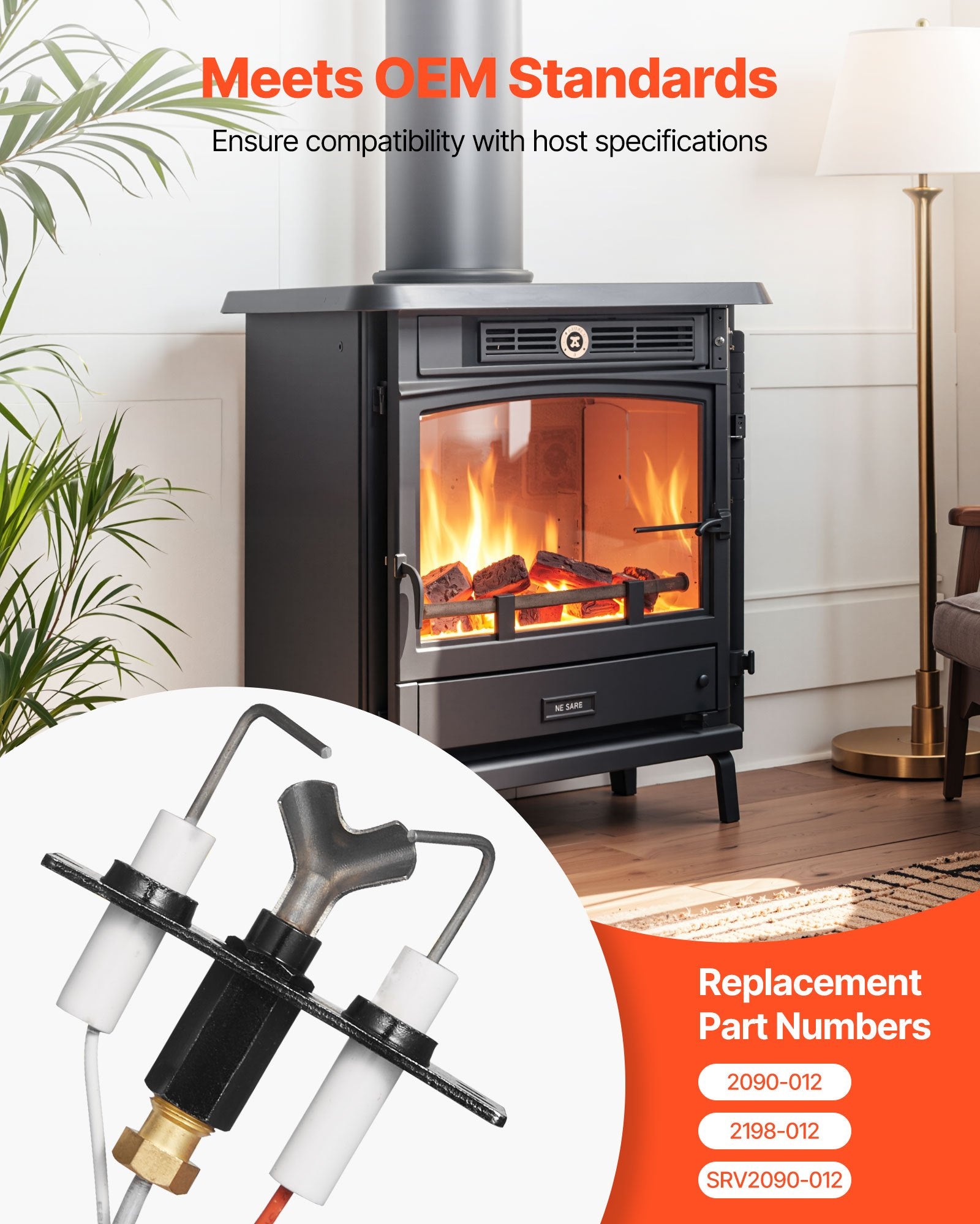 VEVOR Gas Pilot Assembly, OE 2090-012, 2198-012, SRV2090-012 Fireplace Gas Pilot Assembly, Natural Gas Ignition Replacement, Fit Heatilator, Heat & Glo, Quadra-Fire, Outdoor Lifestyles, Majestic