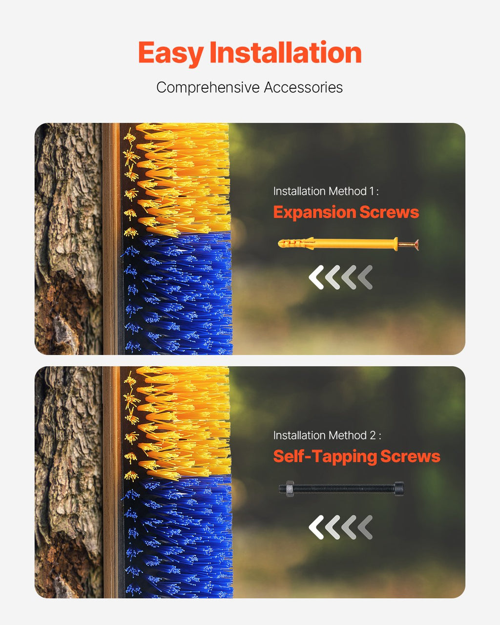 VEVOR Livestock Scratching Brush, Horse Brush with 2 Screws, 20  x 7.5 in Cow Scratcher, for Back Itch Relief & Keep Cleaning, Grooming & Scratching Post Brush for Horse, Pig, Cattle Supplies
