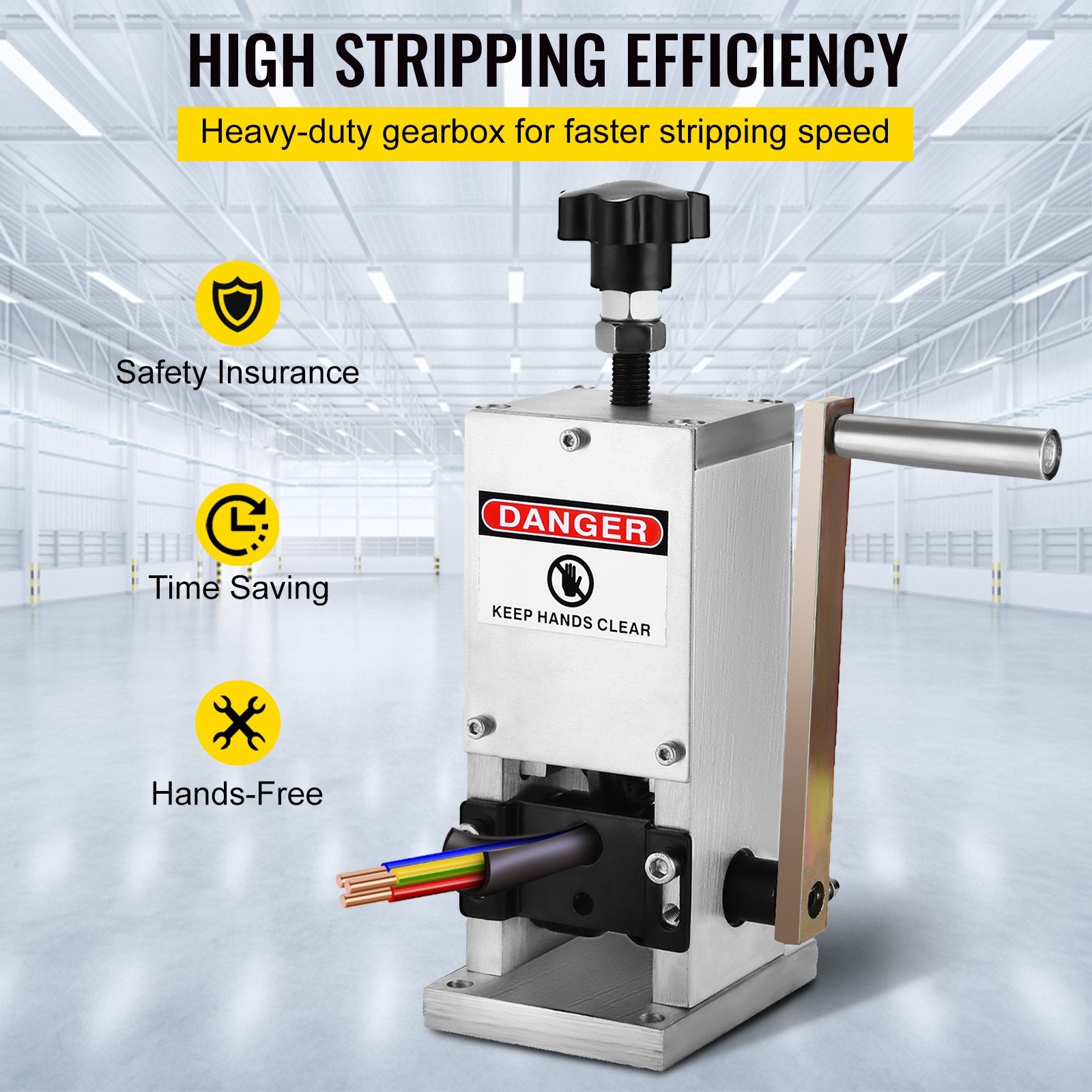 VEVOR Wire Stripping Tool 0.06-0.98 Inch Cable Wire Stripping 1 Cutting Blade Wire for cutting and Stripping Scrap Copper Wire
